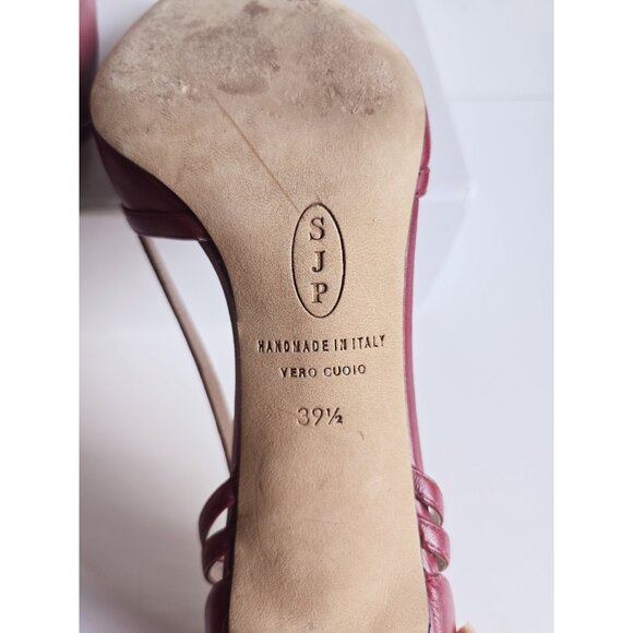 SJP Sarah Jessica Parker Pointed Toe D'Orsay Red Pump Heels Ahoes 9.5 Italy 39.5 - Picture 11 of 12
